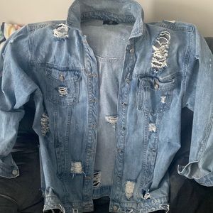 Missguided distressed jean jacket.EUC💙